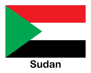 Sudan national flag. Banner, state symbol, flagpole.