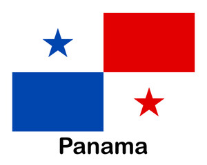 Panama national flag. Banner, state symbol, flagpole.