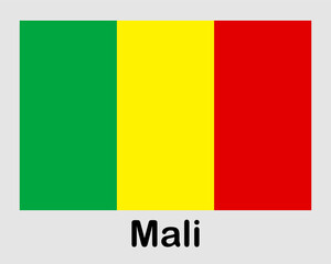 Mali national flag. Banner, state symbol, flagpole.