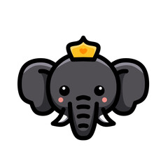 dark gray cute elephant icon