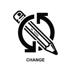 Change icon.To make different in some particular isolated on background vector illustration.