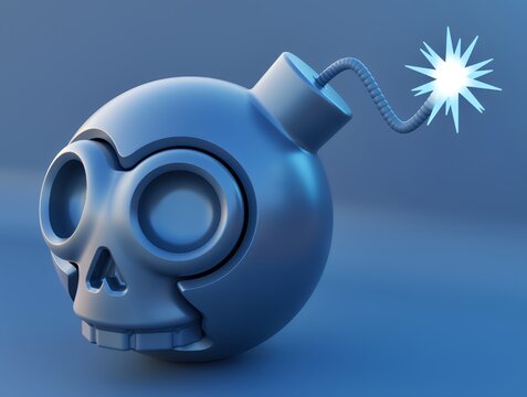 Skull bomb icon design