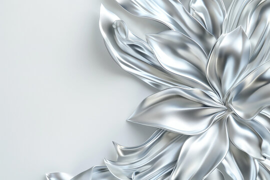 Silver flower petals design for wedding ornament