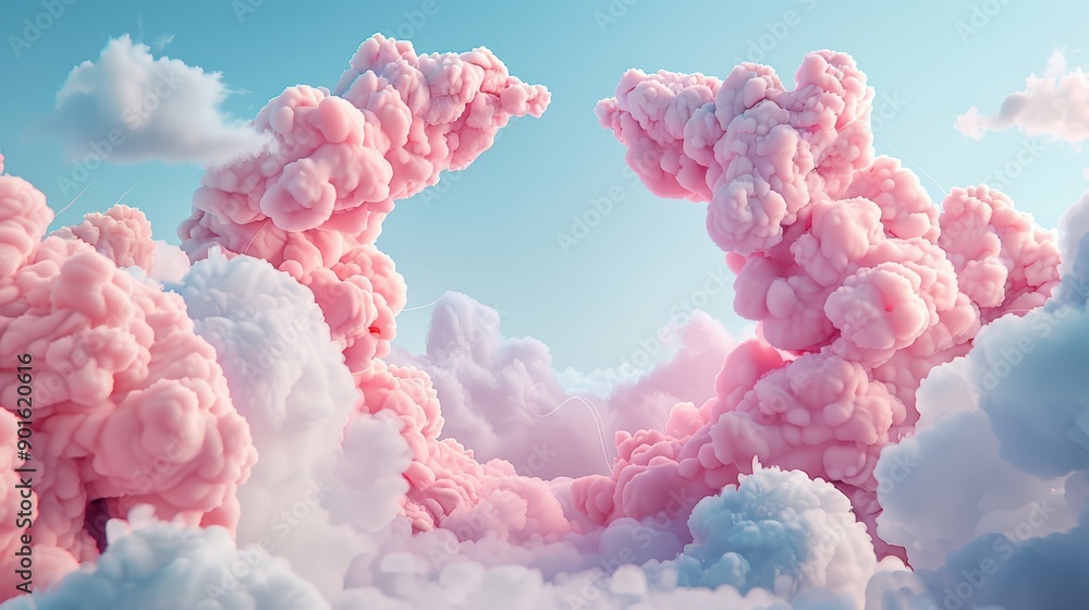 Poster explore the whimsical world of cloud networking with surreal imagery of data connections flowing thr