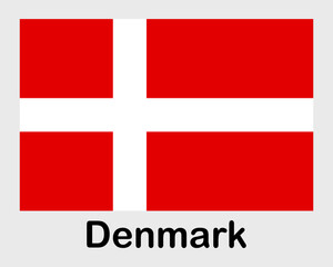 Obraz premium Denmark national flag. Banner, state symbol, flagpole.