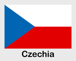 Czechia national flag. Banner, state symbol, flagpole.