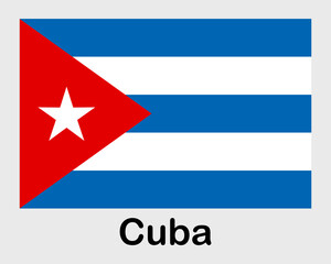 Cuba national flag. Banner, state symbol, flagpole.