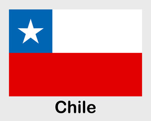 Chile national flag. Banner, state symbol, flagpole.