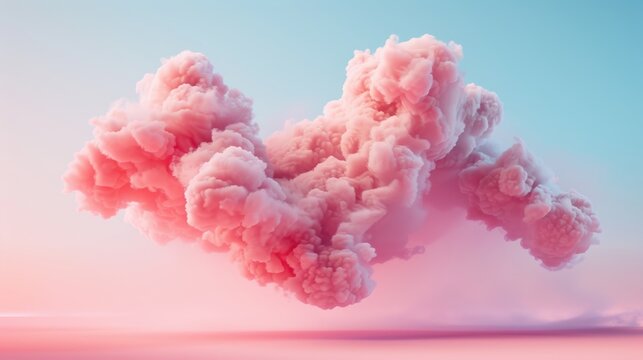 Explore surreal cloud computing with floating applications transforming into ethereal cloud formations in the sky.