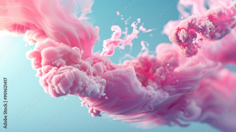 Poster create captivating images of hybrid and multi-cloud setups with surreal data streams weaving through