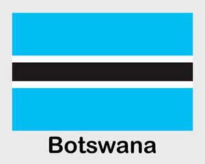 Botswana national flag. Banner, state symbol, flagpole.
