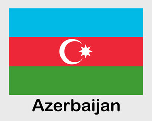 Azerbaijan national flag. Banner, state symbol, flagpole.