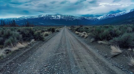 road in the snowy mountains