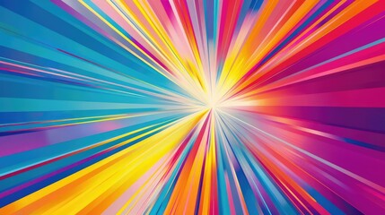 Fototapeta premium Bright, radiant lines forming abstract patterns