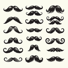 Mustache Silhouette Vector Illustration