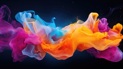 Colorful fluid motion creating abstract shapes