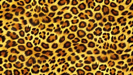 Vibrant abstract leopard print pattern features warm brown and yellow tones, mimicking animal skin fur texture, perfect for wild and exotic themed designs and backgrounds.