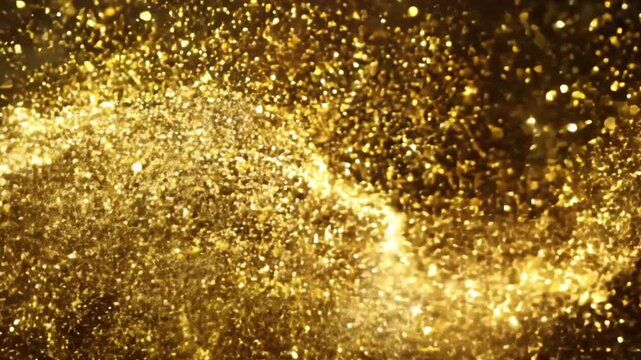 Animated SALE text for advertising, golden style. 3D render. A swirling vortex of golden particles gradually forming the "SALE" text. For retail promotions, discount events, social media marketing.