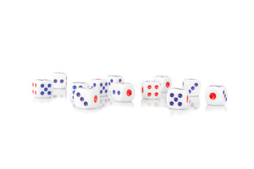 dice white single isolated on white background