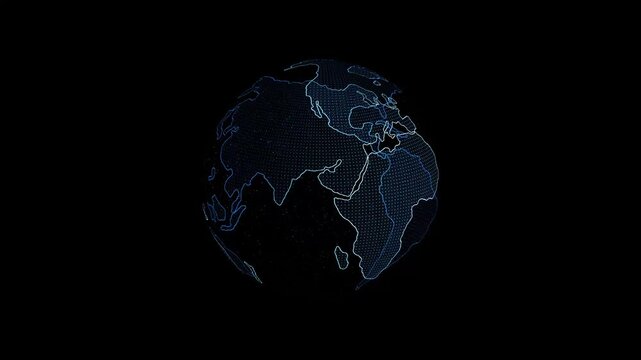 The earth rotating. World map point and line composition concept of global business. Earth from space.