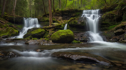 Obraz premium waterfall in the forest