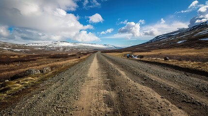 road in the snowy mountains