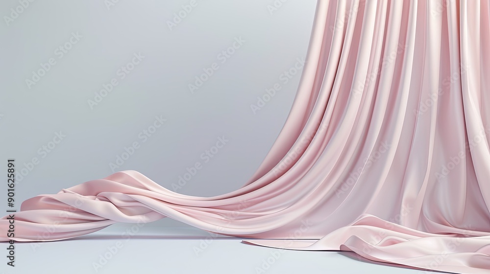 Poster luxury background with draping cloth, soft and flowing, for product presentation and 3d render mocku