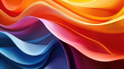 Obraz premium Colorful, layered curves in a flowing, abstract design