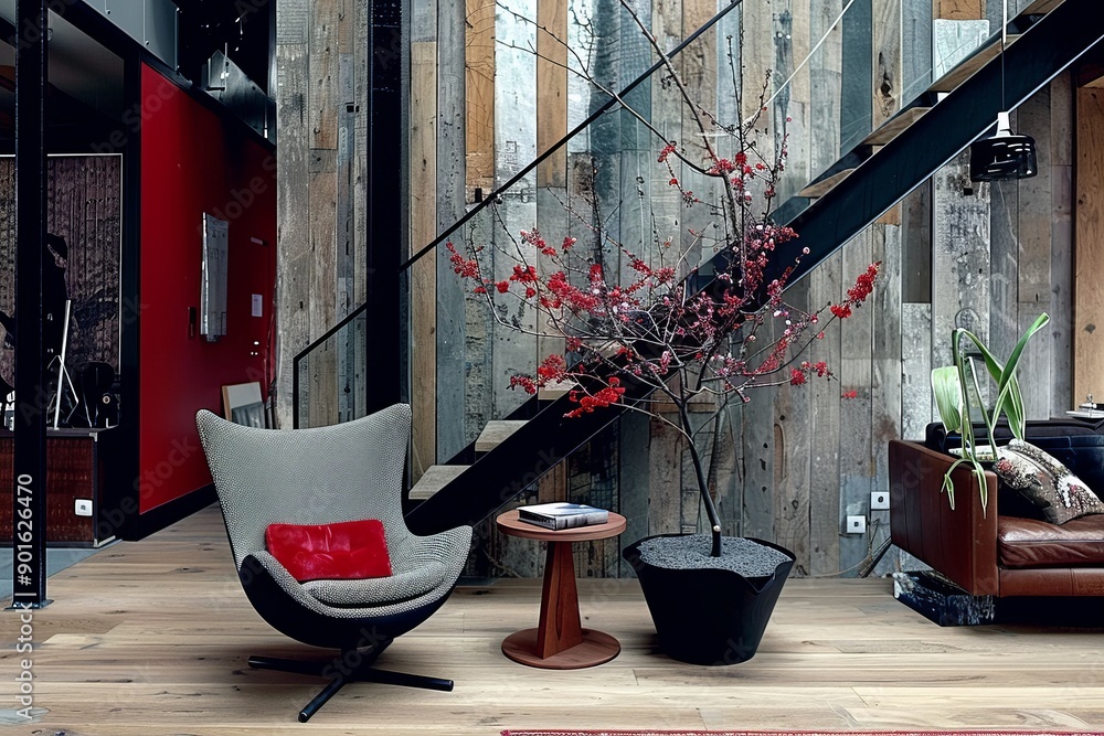 Poster cozy nook with rustic decor and natural light creating a warm and inviting space for relaxation and 