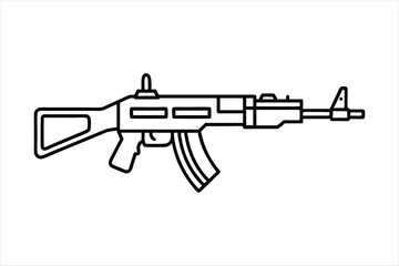 Naklejka premium Assault Rifle lineal color mode line art vector