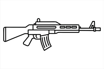 Naklejka premium Assault Rifle lineal color mode line art vector