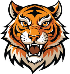 Vector Drawing of a Angry Tiger 