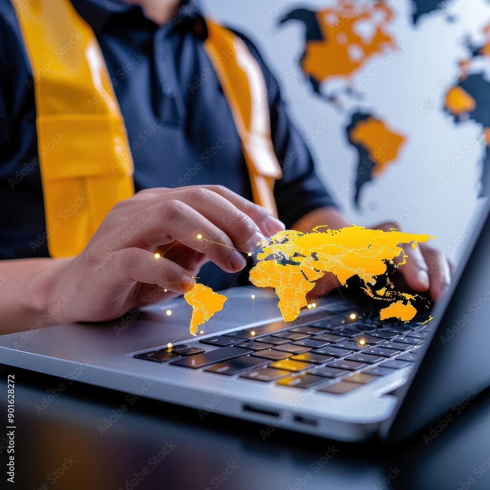 Poster efficient logistics management with software: tracking shipments and optimizing delivery routes