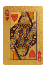 Obraz premium Gambling Card queen isolated on white background