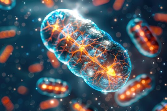 Functions mitochondrial matrix during respiration copy space, cellular respiration, ethereal, overlay, metabolic framework