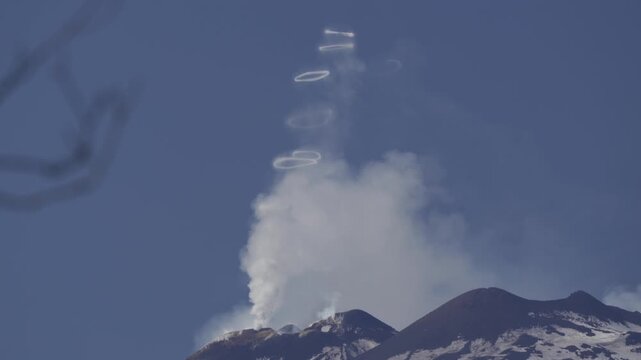 Etna Volcano Producing Smoke Rings, Sicily