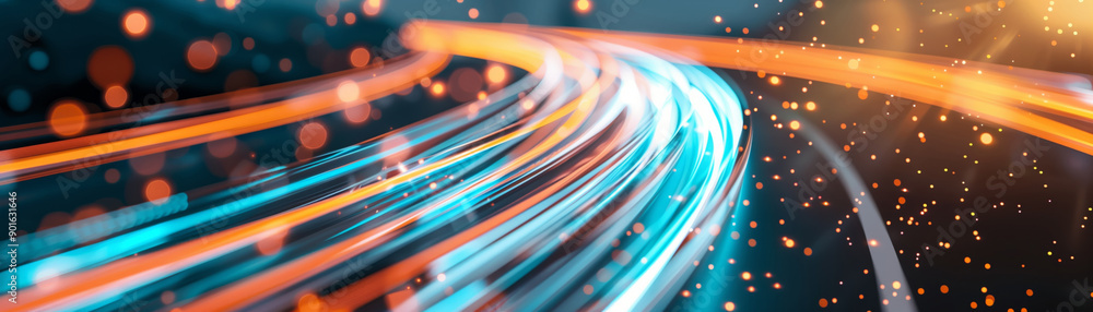 Aufkleber dynamic light trails create a mesmerizing abstract background, showcasing vibrant colors and etherea