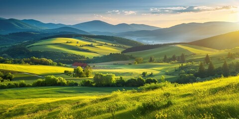 Obraz premium Sunrise over Rolling Hills