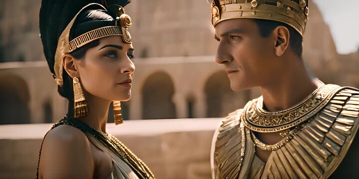 Cleopatra Stands Next to Julius Caesar
