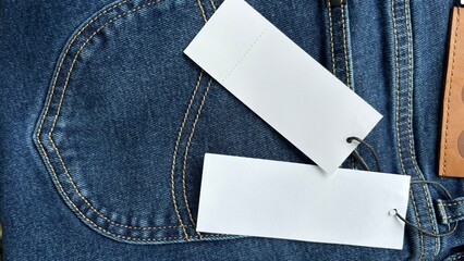 jeans pocket with blank label