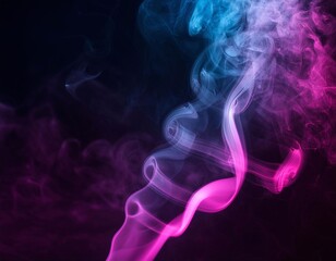 Fototapeta premium Colorful Smoke Plumes Against a Dark Background