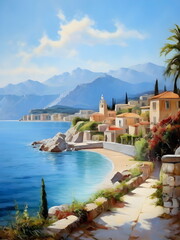 View of town in beach