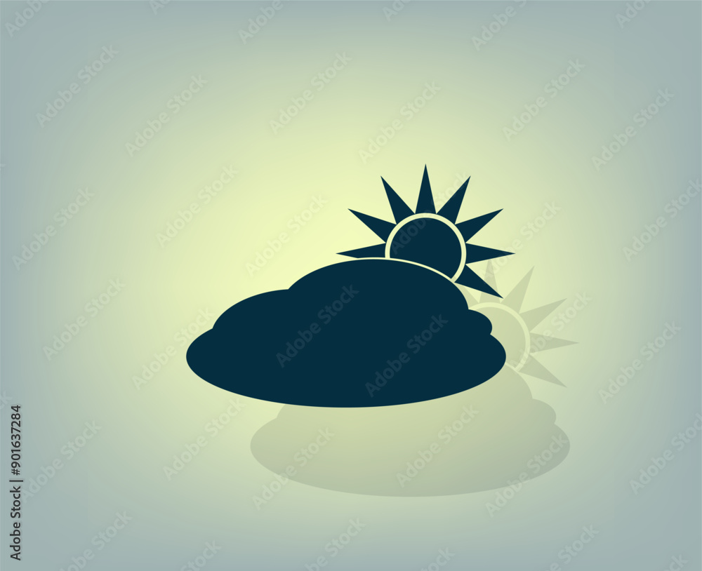 Poster vector icon with shadow on gray background with gradient.