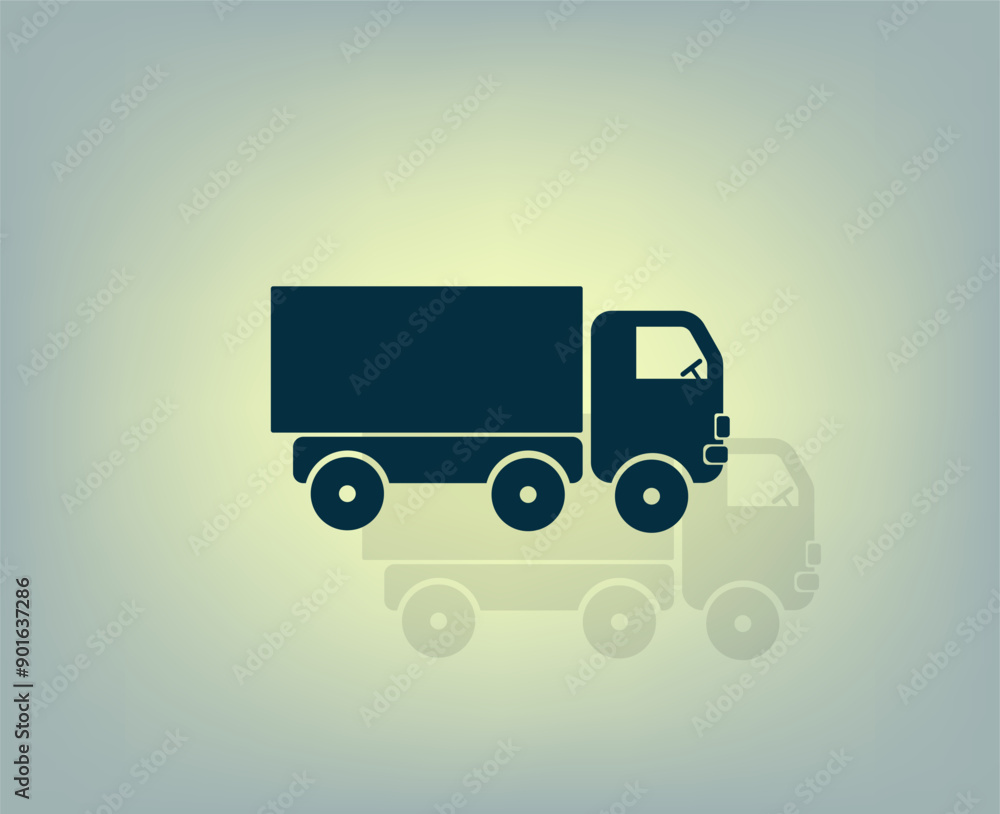 Poster vector icon with shadow on gray background with gradient.