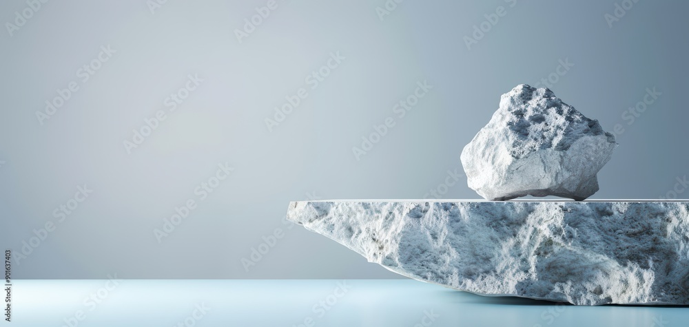 Poster A minimalistic composition featuring rocks on a smooth surface, highlighting natural textures and elegant simplicity.