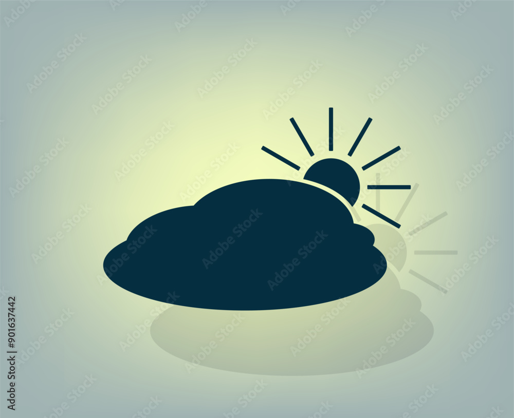 Poster vector icon with shadow on gray background with gradient.