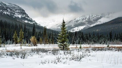 snow covered mountains
