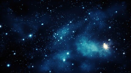 Obraz premium Cosmic Galaxy, Blue Hues, Celestial Canvas