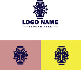 Wristwatch icon Timepiece Watch Chronometer flat logo sign symbol editable vector