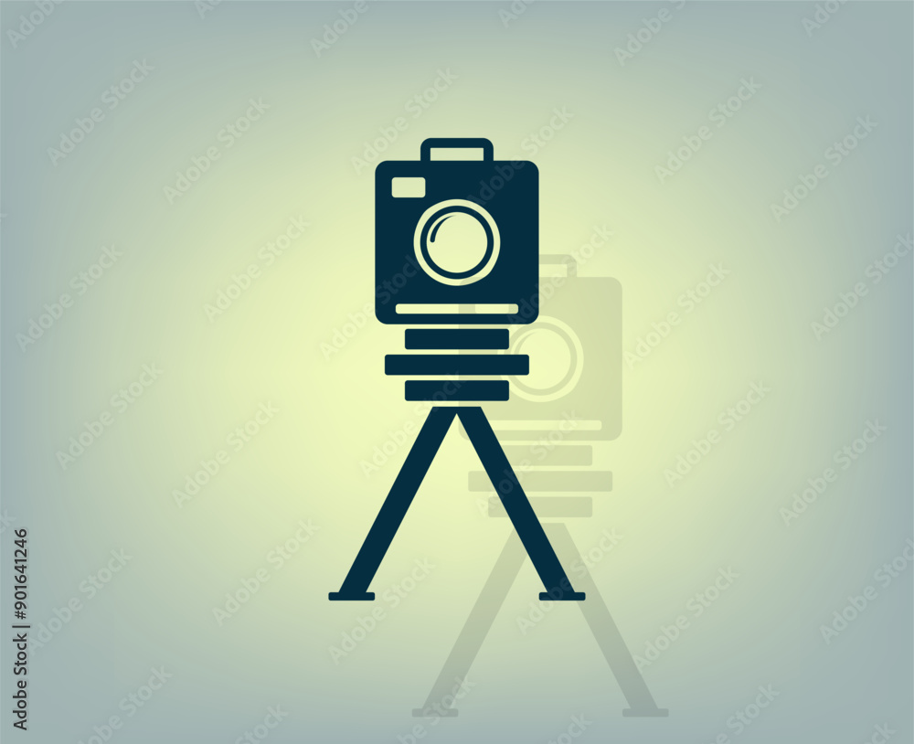 Poster vector icon with shadow on gray background with gradient.